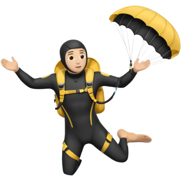 diver with parachute open emoji