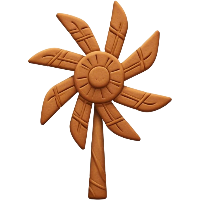Speculaas Cinematic Realistic Speculaas Biscuit Emoji, depicted as a spiced speculaas cookie crafted in the shape of a windmill and warm, inviting lighting. emoji