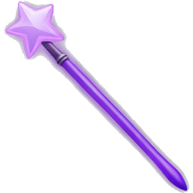 violet magic wand cursor emoji