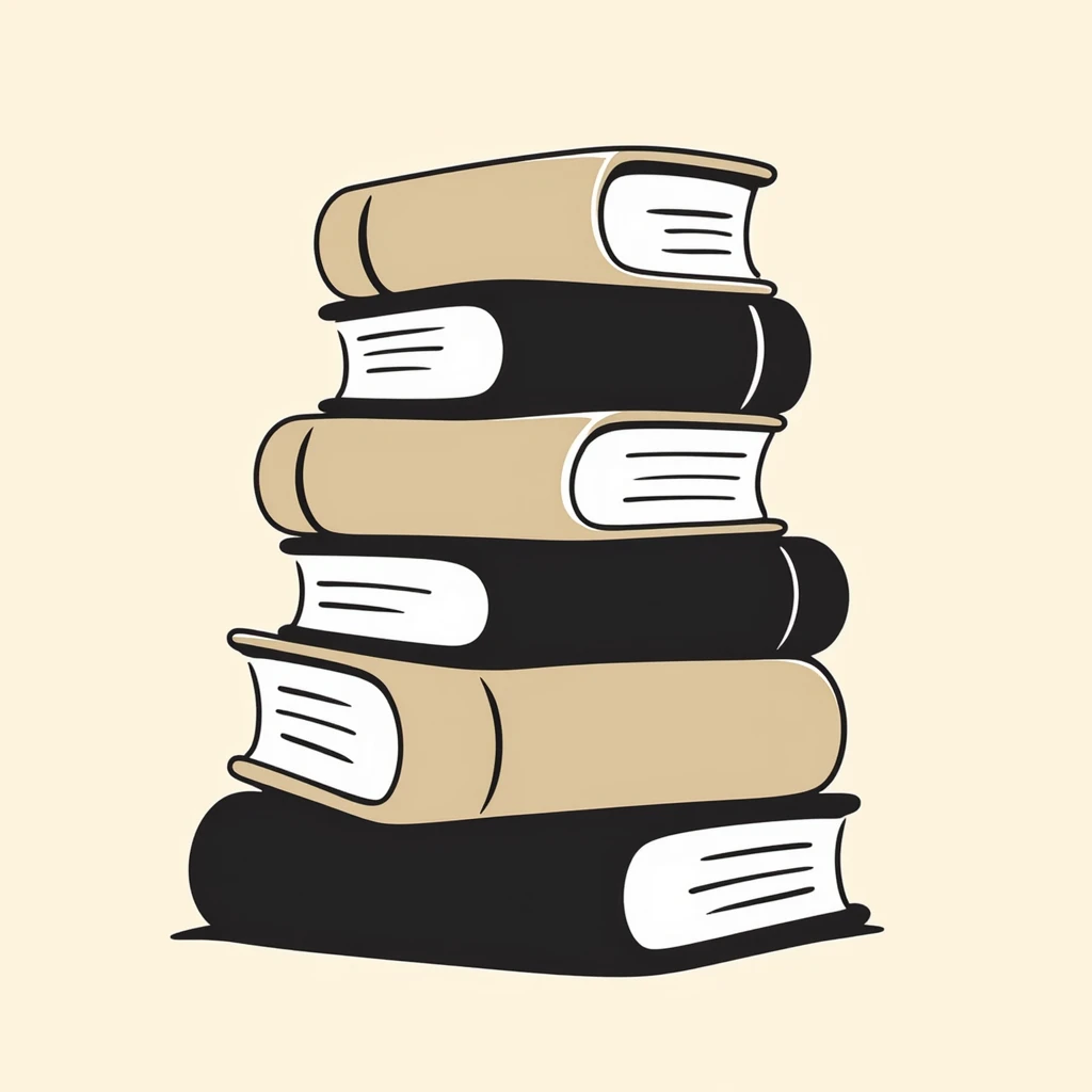 stack of books in beige tones emoji