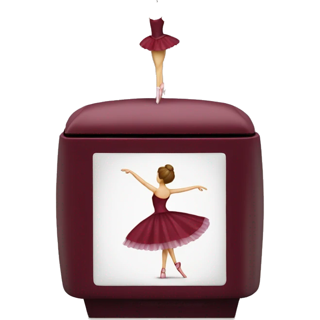 burgundy music box with ballerina standing back emoji