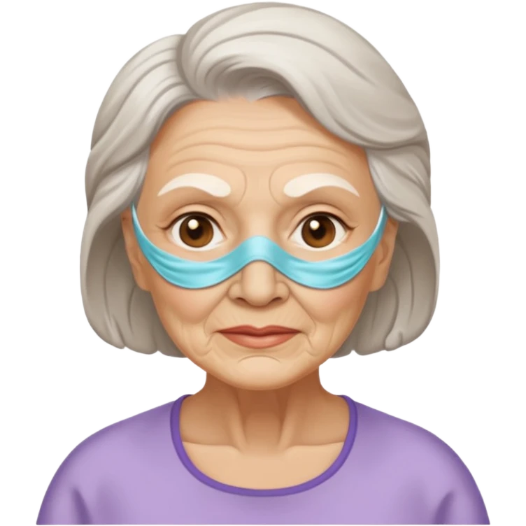 old lady  with beauty mask  emoji