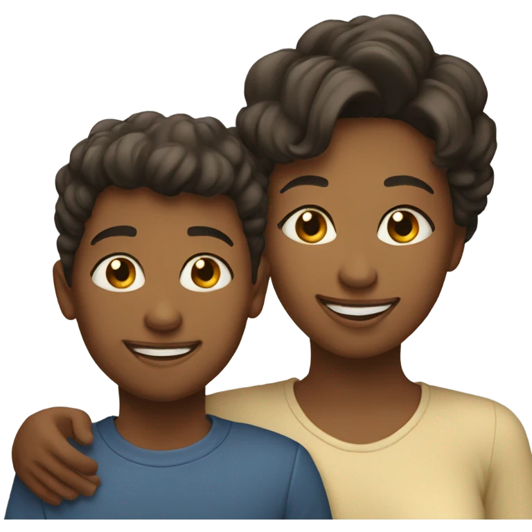 Mother and son smiling  emoji