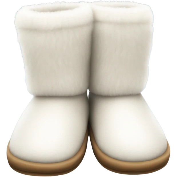 A cute pair of slipper boots with white fur emoji