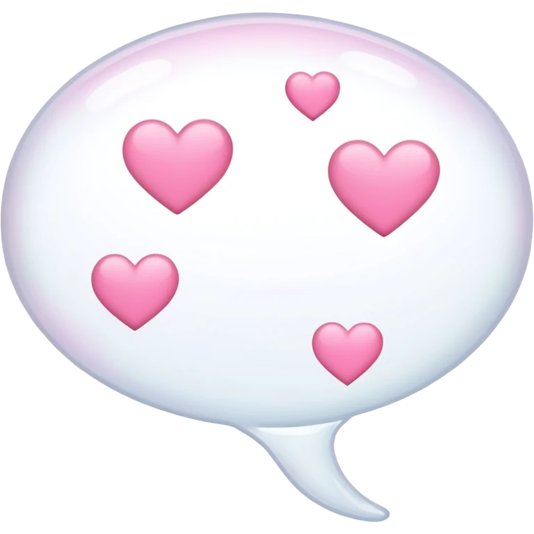 White Thinking bubble with pink hearts  emoji