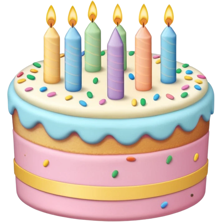 1 layer pastel birthday cake emoji