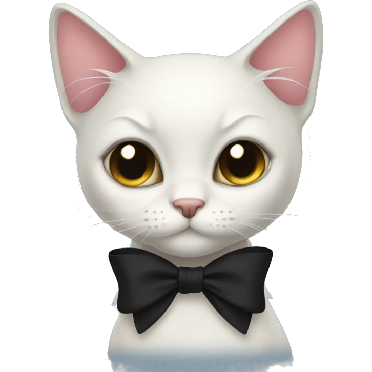 black cat wearing black bows emoji