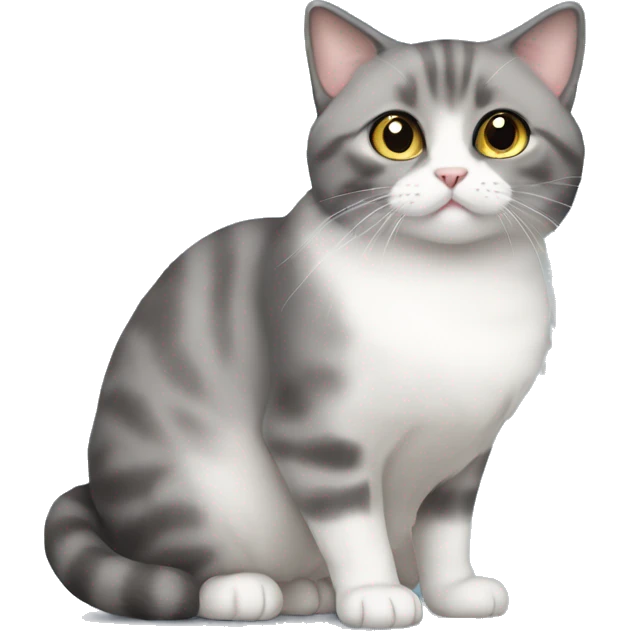 Gray munchkin cat sitting  emoji