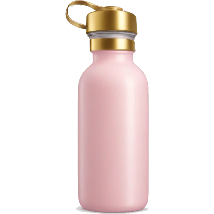 light pink water bottle with gold lid emoji