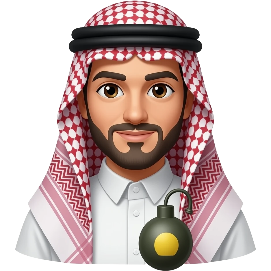 un arabe con una bomba emoji