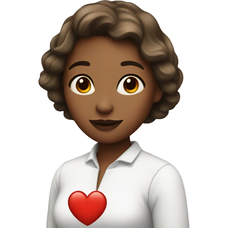 A woman with red heart emoji