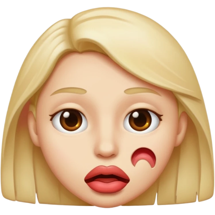 Cara de labios mordiendo  emoji