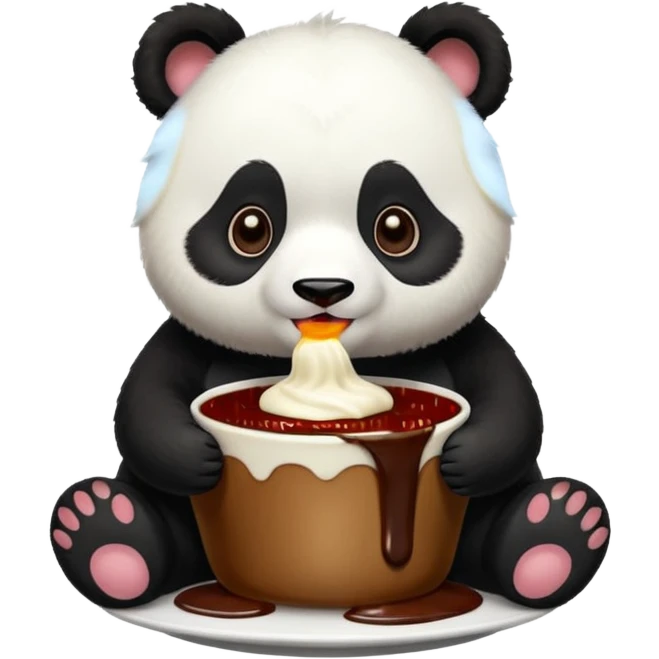 panda eating pudding emoji