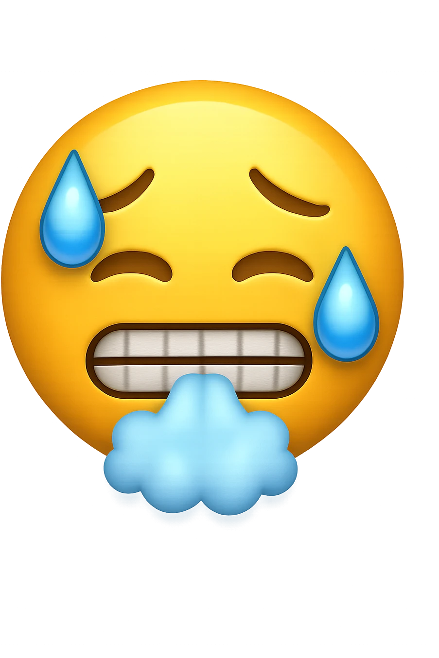 sudorazione fredda , freddo gelido emoji stile iphone emoji