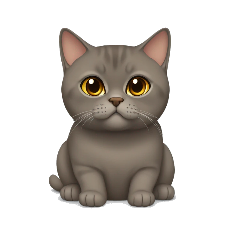 Brown british shorthair with Brown eyes sitting  emoji