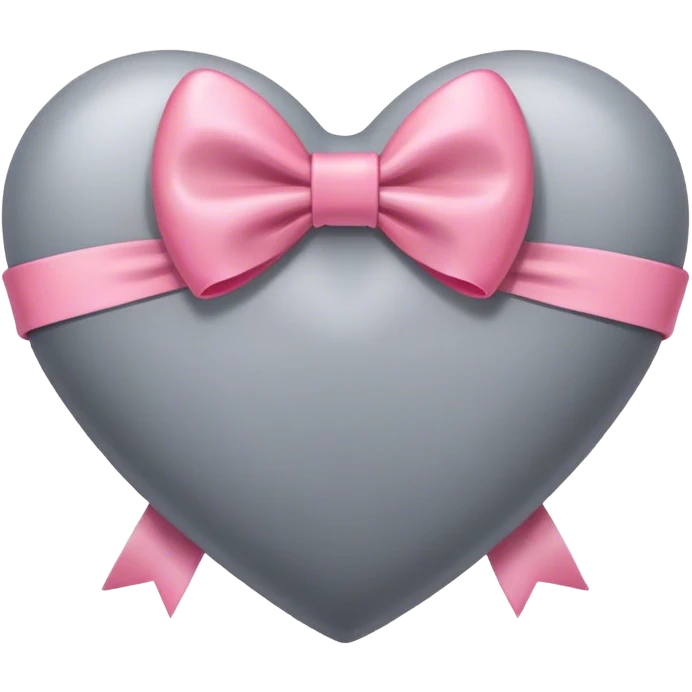 grey color heart with bow emoji