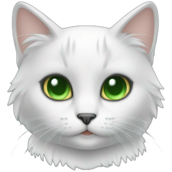 An angel cat with green eyes emoji