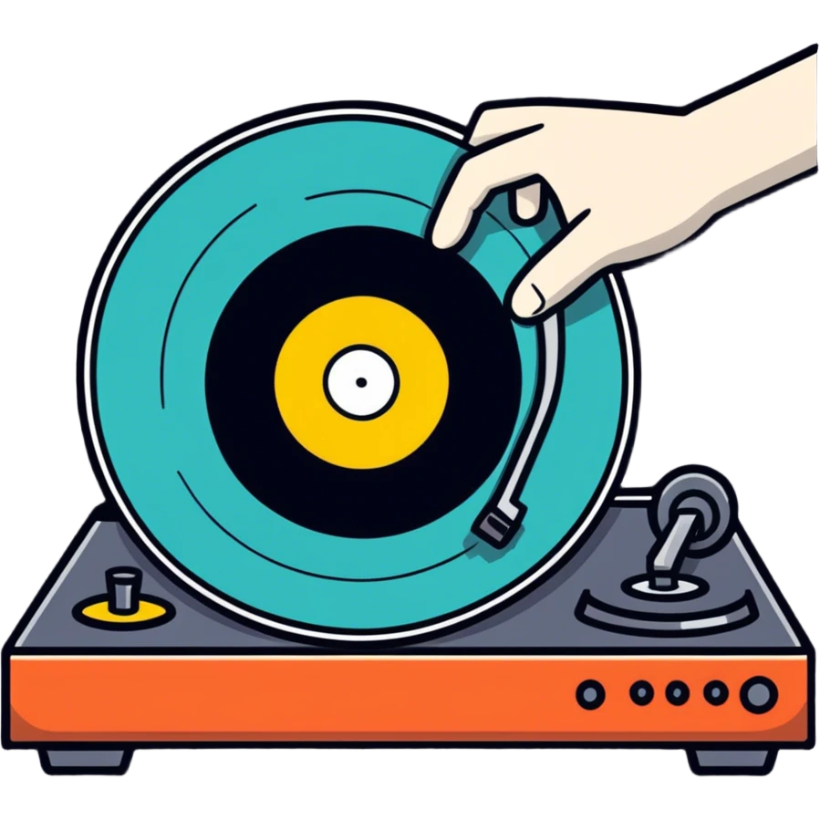 Scratching record album emoji