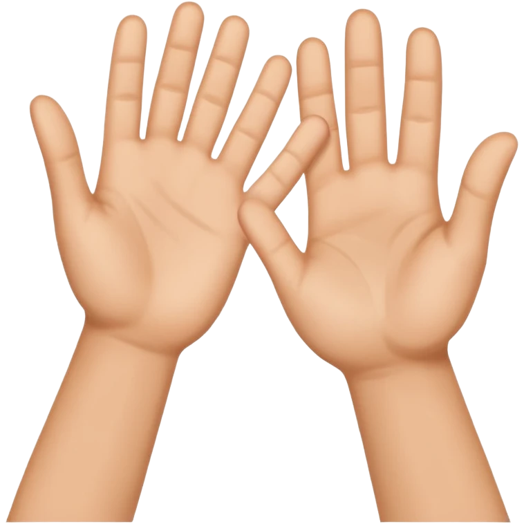 high five hands, lateral view emoji