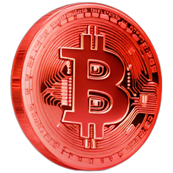 Bitcoin neon red emoji