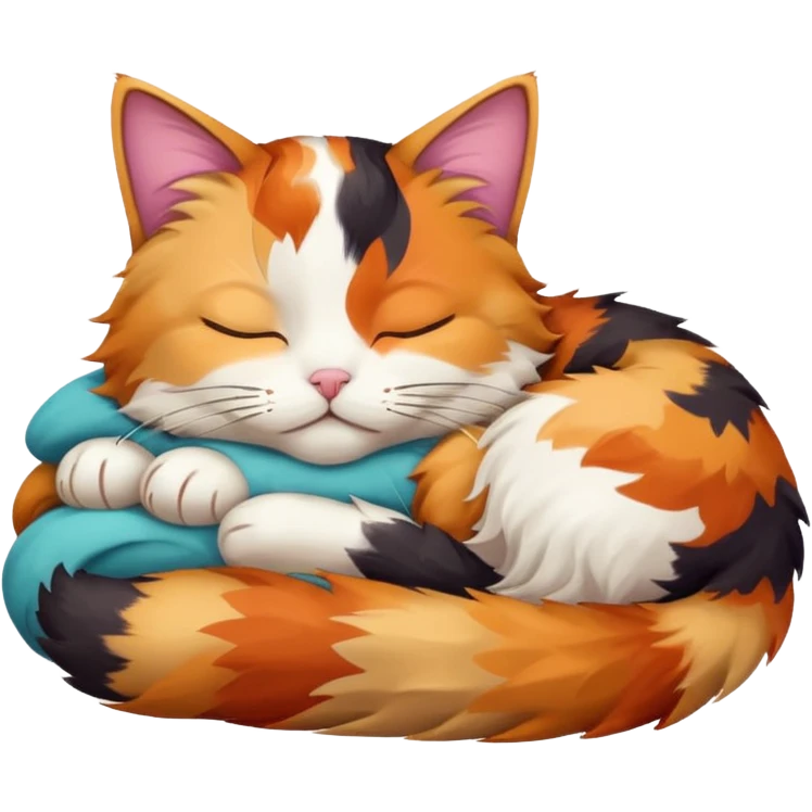 calico cat sleeping emoji