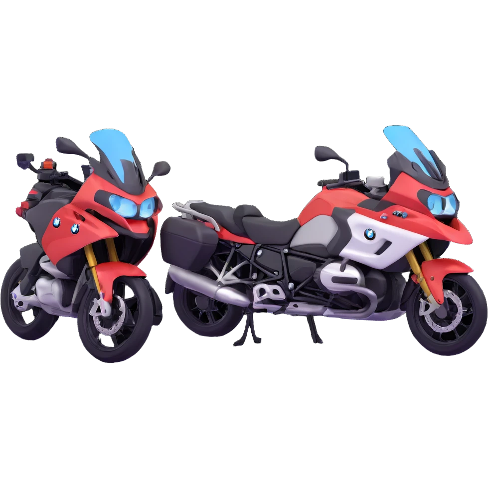 group of BMW motorcycles with riders touring together emoji