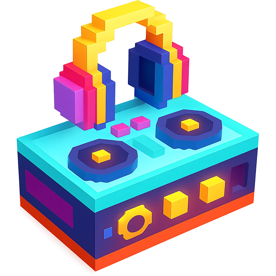 Сделай светящуюся DJ-установку emoji