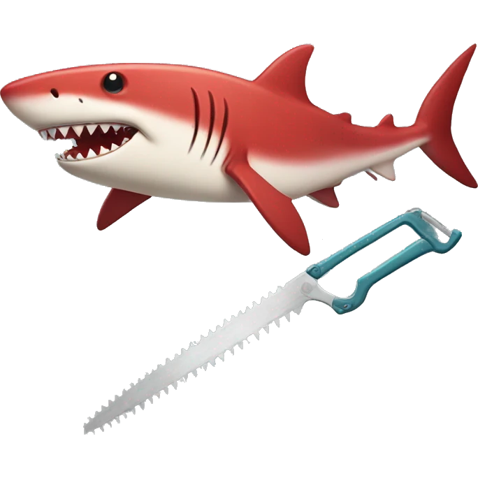 Red Shark with a saw mouth emoji