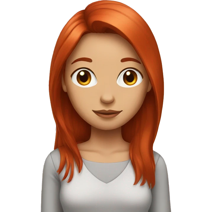 YOUNG LADY, LARGE RED HAIR, STRAIGHT HAIR emoji