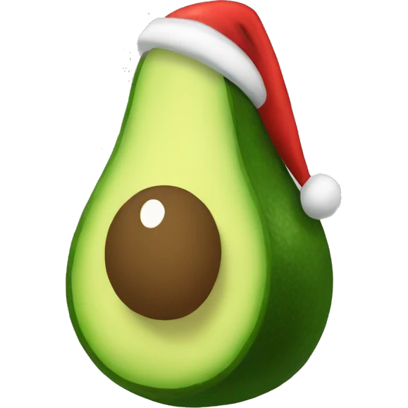 Avocado with Christmas Dress emoji