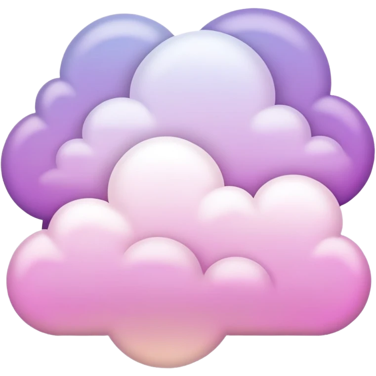 Pastel pink and pastel purple gradients clouds emoji