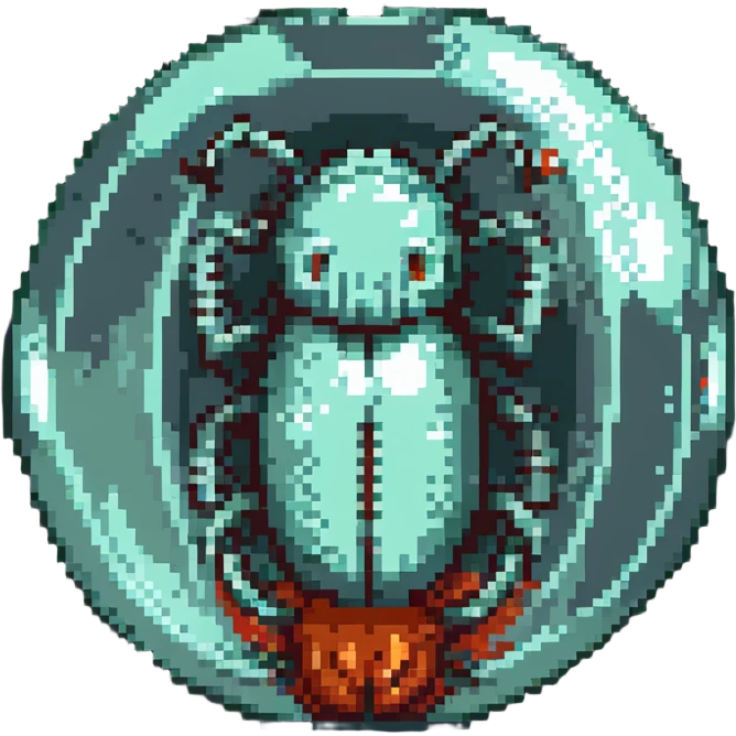 MRI embryo digital fetal small shape in otherworldly bubble, eerie, horror, pupa, crystalis, in-utero, sea-life, crustaceanoid, photorealism emoji