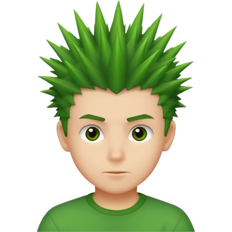 Boy with Spiky Hair – green spikes emoji