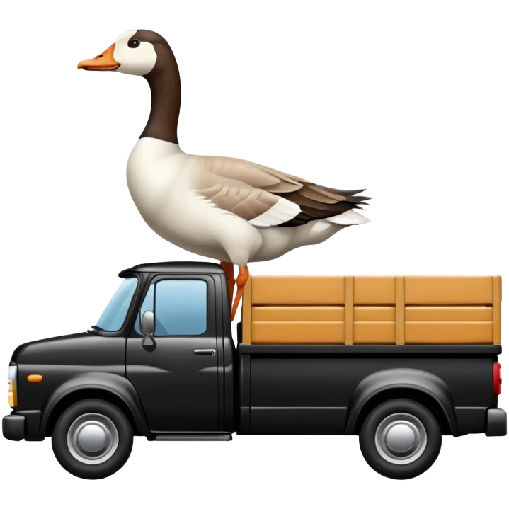 Goose driving a black truck  emoji