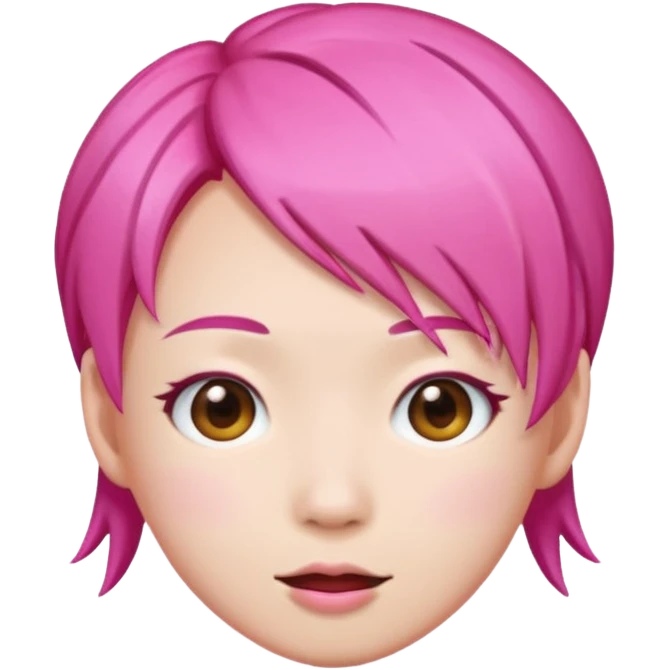asian emoji face withpink hair  emoji