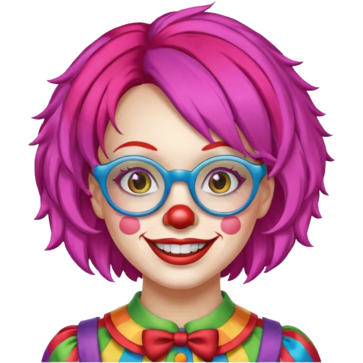 female Clown with glasses emoji