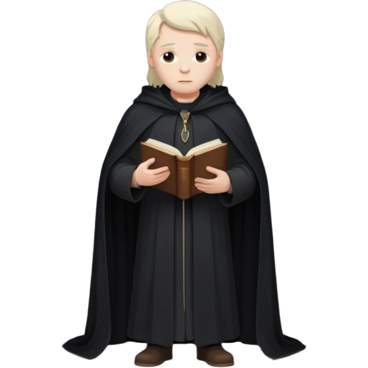 A wandering philosopher in a long black cloak full height emoji