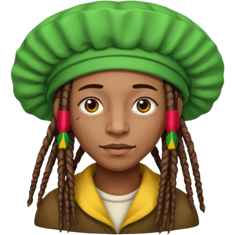 Jamaican dreads with a Jamaican bonnet no person emoji
