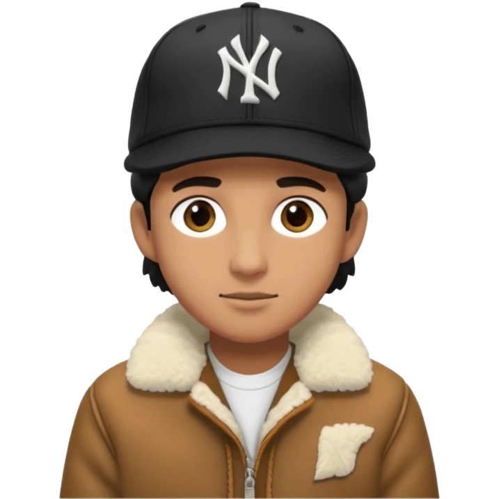 Cappellino New Era New York nero e persona con giubbotto di pecora emoji