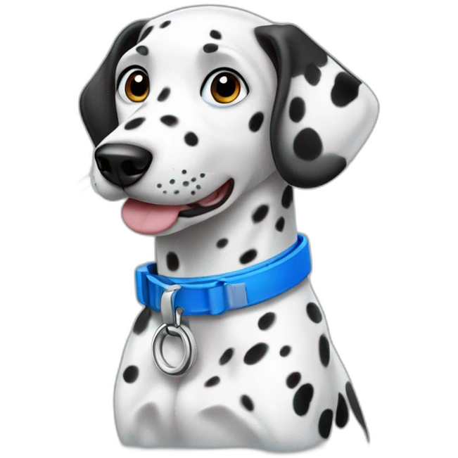 Playful Dalmatian with a blue collar emoji