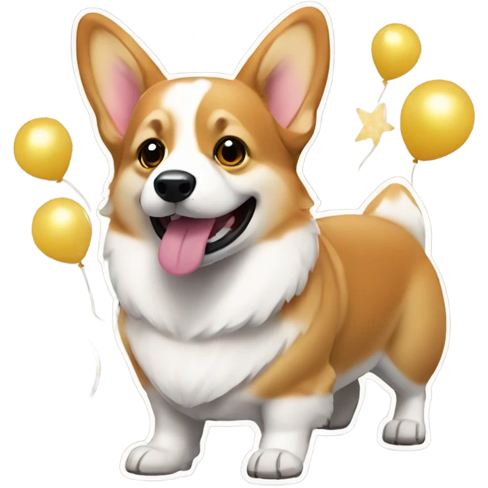 New year party corgi emoji