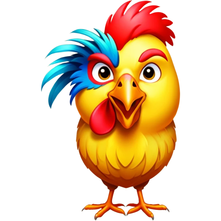Rooster features emoji