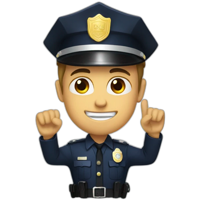 Police man hands uo emoji