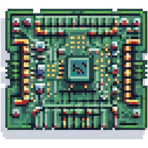 pixel art style microchip, simple, clear details, no text emoji