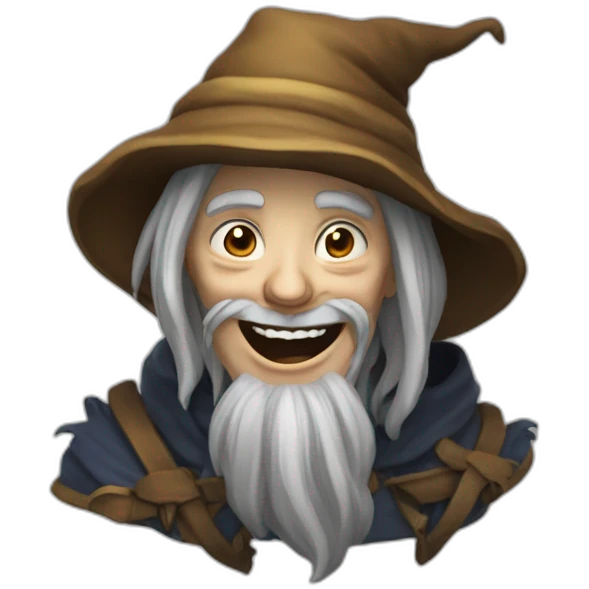 Un sorcier qui pleure de rire emoji