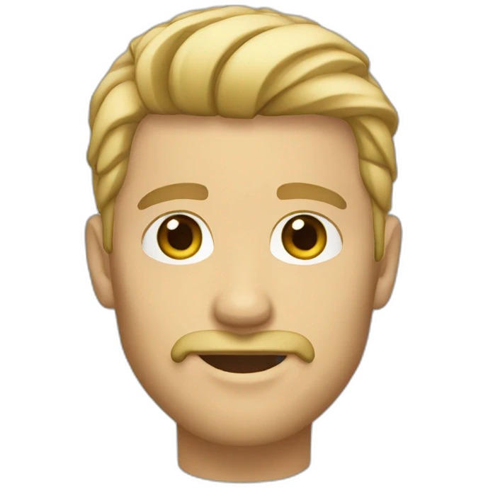 blonde hair goatee, tanned white skin emoji