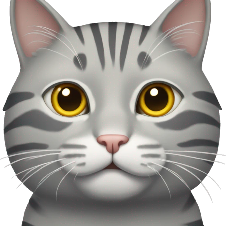 Gray cat with white stripes emoji
