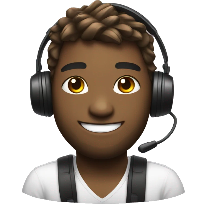 streamer with headset smilling emoji