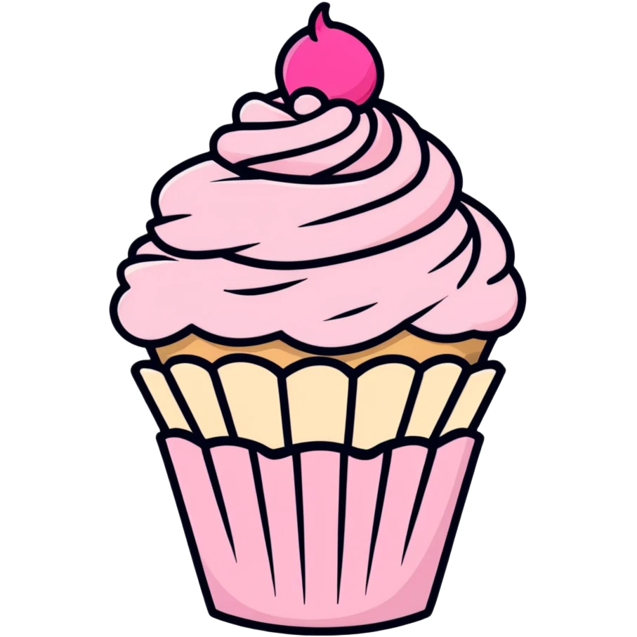 cupcake with pink icing emoji
