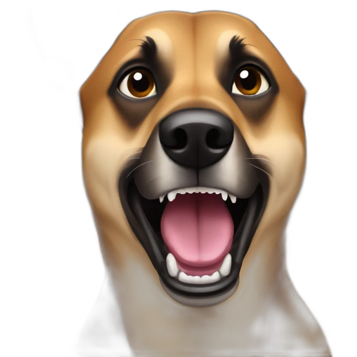 malinois dog with scream mask emoji